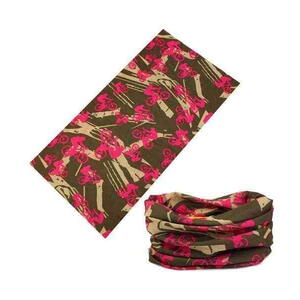 TWOEIGHTFIVE multifunkční šátek na krk Mountainbiker pink - green, růž