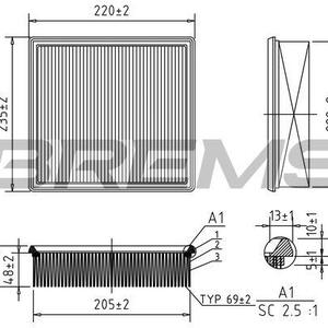Vzduchový filtr BREMSI FA0123