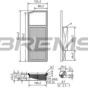 Vzduchový filtr BREMSI FA0207