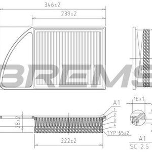 Vzduchový filtr BREMSI FA0216