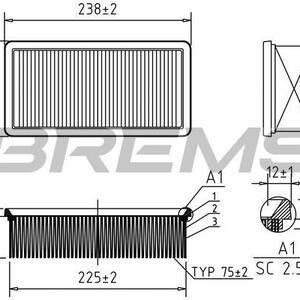 Vzduchový filtr BREMSI FA0540