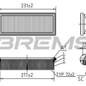 Vzduchový filtr BREMSI FA0544