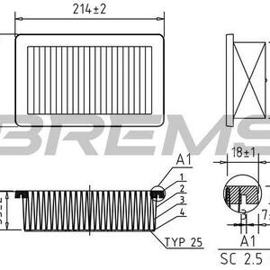 Vzduchový filtr BREMSI FA0558