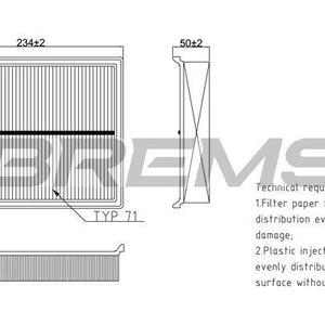 Vzduchový filtr BREMSI FA0571