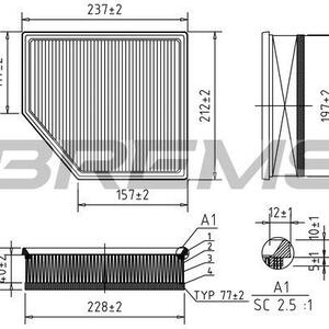 Vzduchový filtr BREMSI FA1036