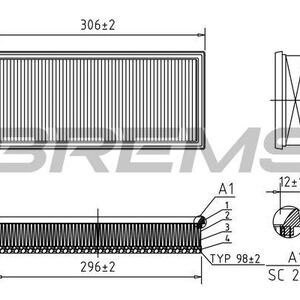 Vzduchový filtr BREMSI FA1042