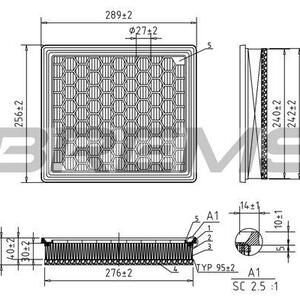 Vzduchový filtr BREMSI FA1044
