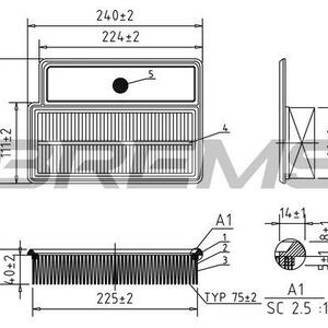 Vzduchový filtr BREMSI FA1065