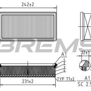 Vzduchový filtr BREMSI FA1067