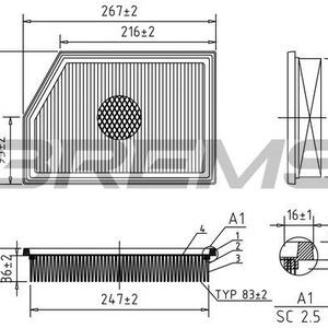 Vzduchový filtr BREMSI FA1086