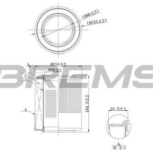 Vzduchový filtr BREMSI FA1104