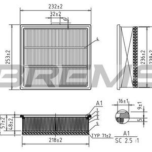 Vzduchový filtr BREMSI FA1105