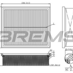 Vzduchový filtr BREMSI FA1153
