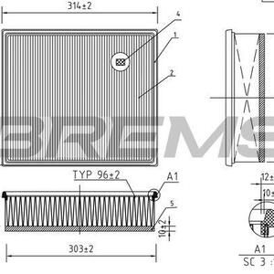 Vzduchový filtr BREMSI FA1253