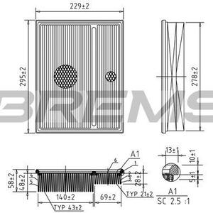 Vzduchový filtr BREMSI FA1368