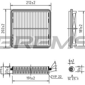 Vzduchový filtr BREMSI FA2238