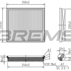 Vzduchový filtr BREMSI FA2325