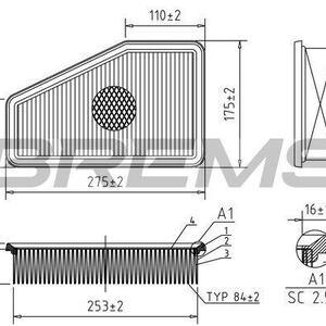 Vzduchový filtr BREMSI FA2567