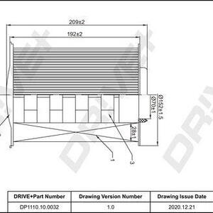 Vzduchový filtr DRIVE DP1110.10.0032