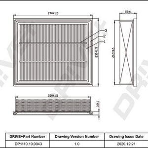 Vzduchový filtr DRIVE DP1110.10.0043