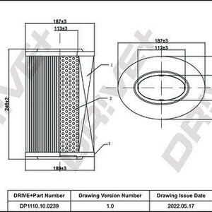 Vzduchový filtr DRIVE DP1110.10.0239