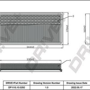 Vzduchový filtr DRIVE DP1110.10.0292