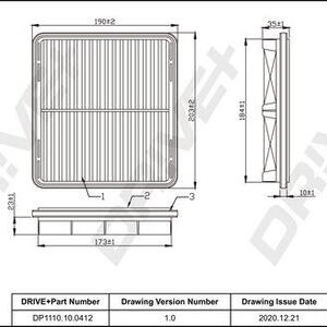Vzduchový filtr DRIVE DP1110.10.0412