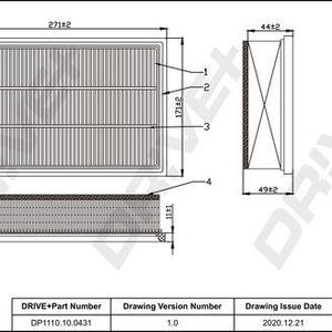 Vzduchový filtr DRIVE DP1110.10.0431