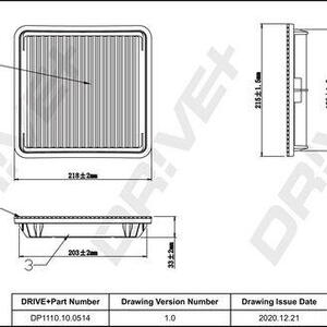 Vzduchový filtr DRIVE DP1110.10.0514