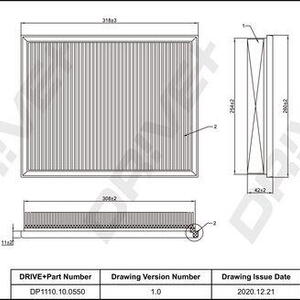 Vzduchový filtr DRIVE DP1110.10.0550