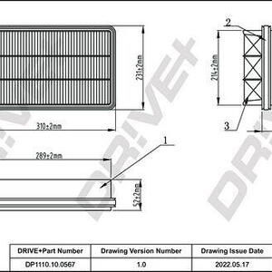 Vzduchový filtr DRIVE DP1110.10.0567