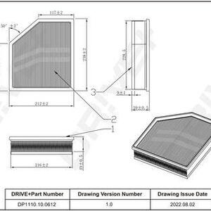 Vzduchový filtr DRIVE DP1110.10.0612
