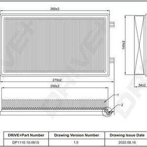 Vzduchový filtr DRIVE DP1110.10.0615