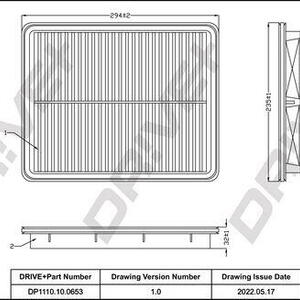 Vzduchový filtr DRIVE DP1110.10.0653