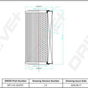 Vzduchový filtr DRIVE DP1110.10.0727