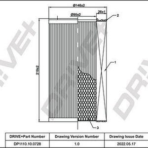 Vzduchový filtr DRIVE DP1110.10.0728