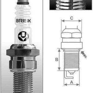 Zapalovací svíčka Brisk BBR12C řada Super pro motorku