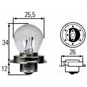 Žárovka P26S HELLA 8GA 008 899-121 12V 15W HELLA HEL 8GA 008 899-121
