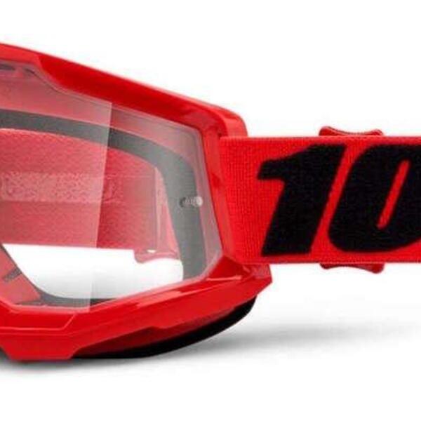 100% MX brýle STRATA 2 brýle červené, čiré plexi