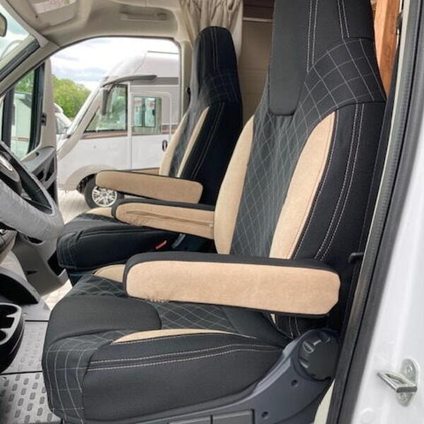 Autopotahy CAMPER- obytné auto, 2 místa, LUXURY černo béžové