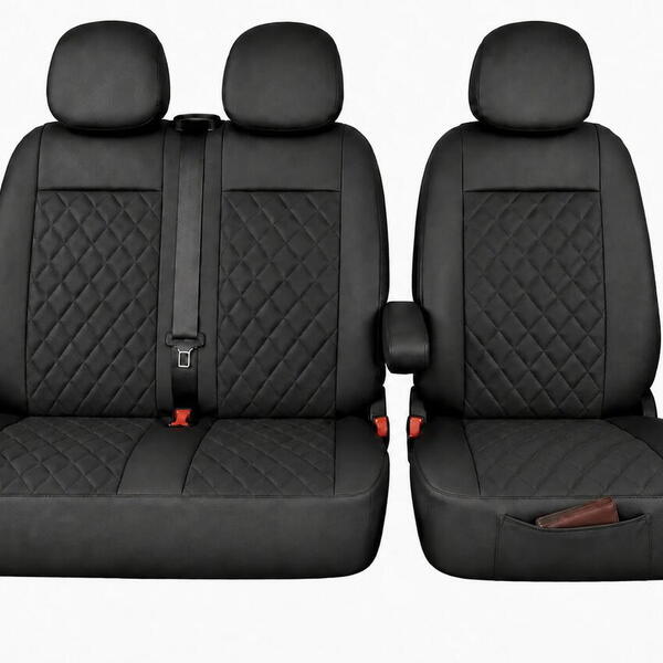 Autopotahy Citroen Jumper II, 3 místný, od r. 2006, a FL od r. 2016, ekokůže CARO černé