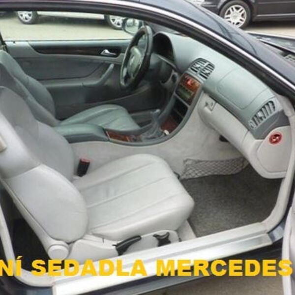 Autopotahy MERCEDES CLK W208 před a po FL, od r. 1997-2002, AUTHENTIC LEATHER černobílé