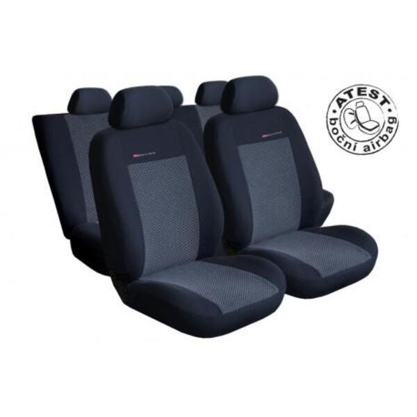 Autopotahy na Audi A4, B7 od roku 2004 - 2008, sedan/kombi, Lux style barva šedo černá 005