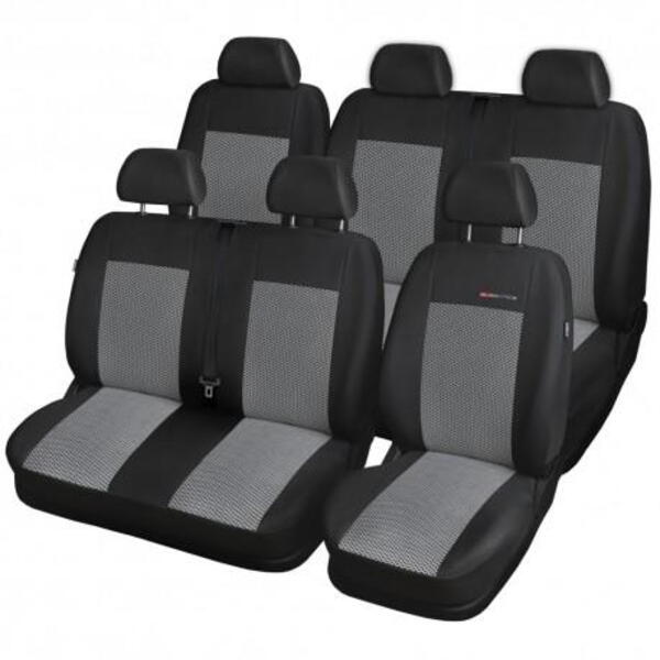 Autopotahy na Ford Transit 6 míst, od r. 2014, Lux style barva šedo černá 3550
