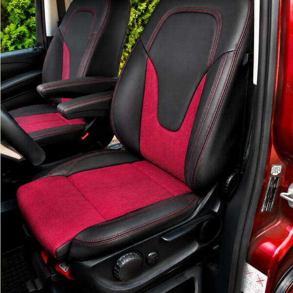 Autopotahy na míru MERCEDES V-KLASSE, 7 MÍST, od 2014 do dnes, AUTHENTIC VELVET červené