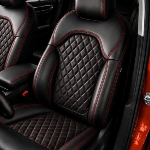 Autopotahy ŠKODA KODIAQ II, 5 MÍST, od r. 2024, AUTHENTIC LEATHER CARO černé