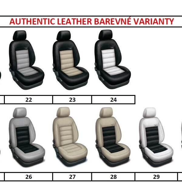 Autopotahy SUZUKI SX4, r. 2006-2013 a S-CROSS, r. 2013-, AUTHENTIC LEATHER, černé