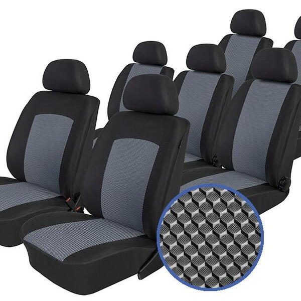 Autopotahy VOLKSWAGEN TOURAN I, II, 7 míst, BEZ STOLKŮ,od r.2003-2015, Dynamic šedé