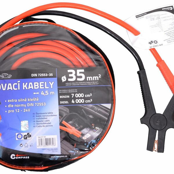 Compass Startovací kabely 35 délka 4,5m TÜV/GS DIN72553