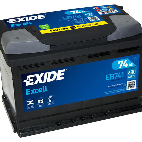 Exide Excell 12V 74Ah 680A EB741